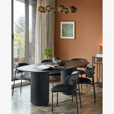 Danetti Cree black faux leather dining chair