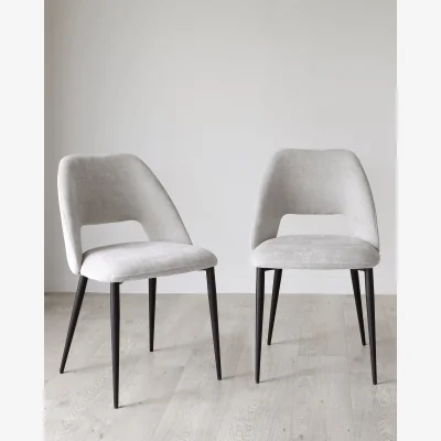 Danetti Lottie Mid Grey Fabric Dining Chair