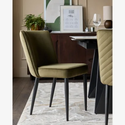 Danetti Serena olive green velvet dining chair
