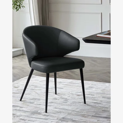 Danetti Landon black leather dining chair
