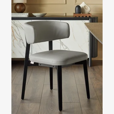 Danetti Harris light grey leather dining chair