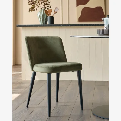 Danetti Trinny olive green velvet dining chair