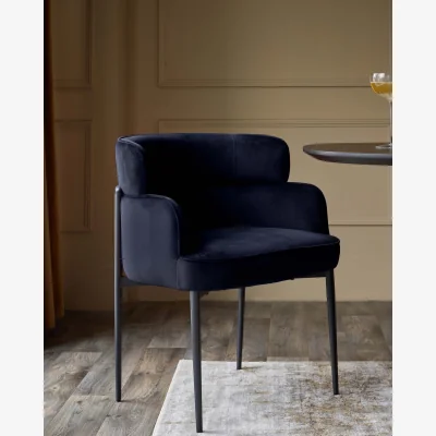 Danetti Felix dark navy velvet dining chair