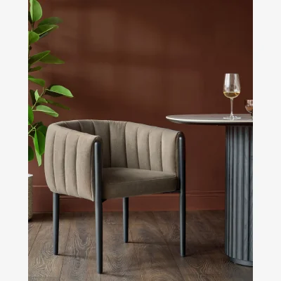 Danetti Cole mocha plush fabric dining chair