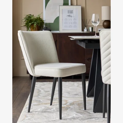 Danetti Serena ivory dual tone fabric dining chair