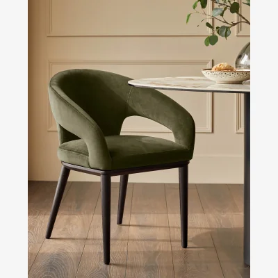 Danetti Heath olive green velvet dining chair