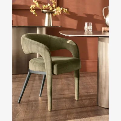 Danetti Rhett olive green fabric dining chair
