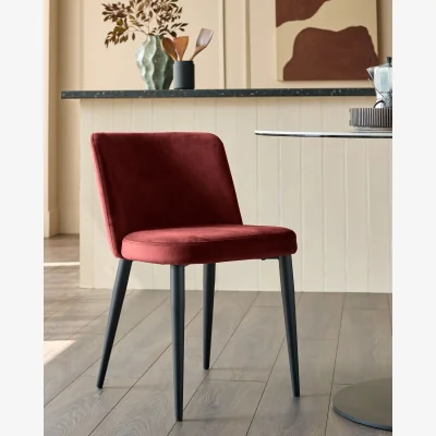 Danetti Trinny toffee red velvet dining chair
