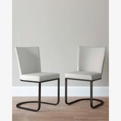 Danetti Form Light Grey Faux Leather Dining Chair