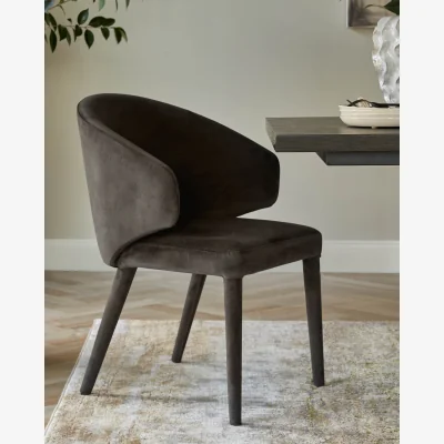 Danetti Ethan dark mocha velvet dining chair