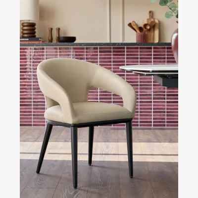 Danetti Heath natural faux leather dining chair