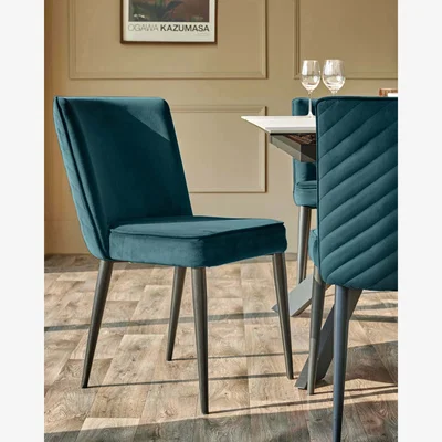 Danetti Serena Dark Teal Velvet Dining Chair