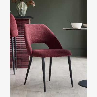 Danetti Lottie berry red fabric dining chair