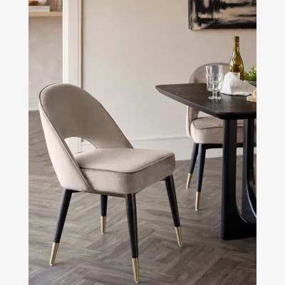 Danetti Clover Champagne Velvet Dining Chair