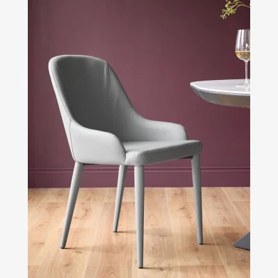 Danetti Kyro Mid Grey Faux Leather Dining Chair