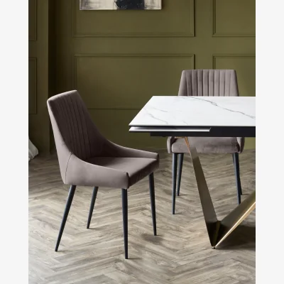 Danetti Blakely mocha velvet dining chair