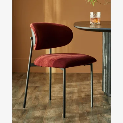 Danetti Cree toffee red velvet dining chair
