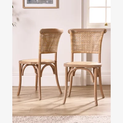 Dibor Set of 2 Wicker Dining Chairs