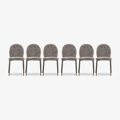 Furniture Village Connubia - Riley Set of 6 Mid Lava Metal Leg Dining Chairs