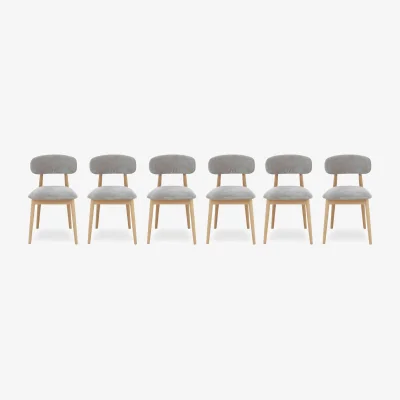 Furniture Village Stockholm Set of 6 Wooden Dining Chairs - Light Oak