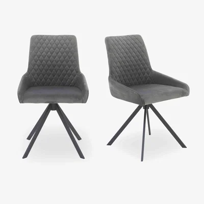 Furniture Village Matteo Pair of Velvet Dining Chairs