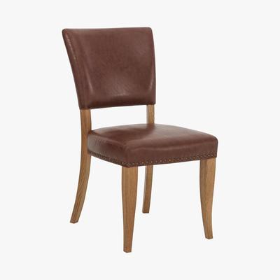 Furniture Village Pattern Pair of Dining Chairs - Brown