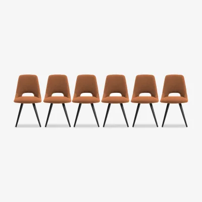 Furniture Village Matera Set of 6 Fabric Dining Chairs with Black Legs