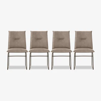 Furniture Village Connubia - Maya Set of 4 Lava Metal Leg Dining Chairs - Desert
