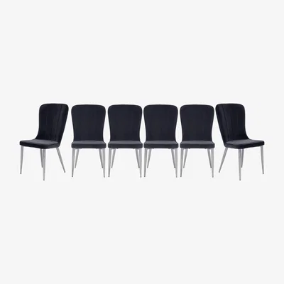 Furniture Village Set of 6 Raph Chairs - Black