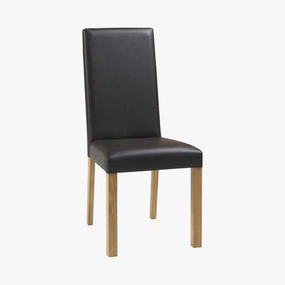 Furniture Village Compton Pair of Oak Upholstered Dining Chairs