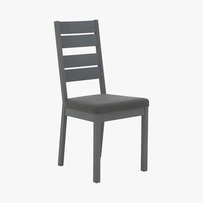 Furniture Village Cayenne Pair of Slatted Back Dining Chairs - Grey