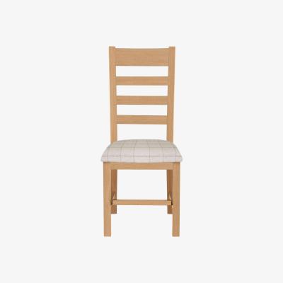 Furniture Village Hewitt Slatted Dining Chair with Fabric Seat