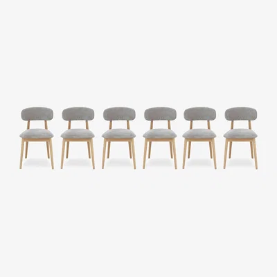 Furniture Village Stockholm Set of 6 Wooden Dining Chairs - Light Oak