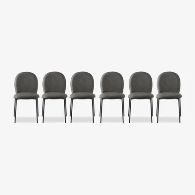 Furniture Village Connubia - Riley Set of 6 Mid Black Metal Leg Dining Chairs