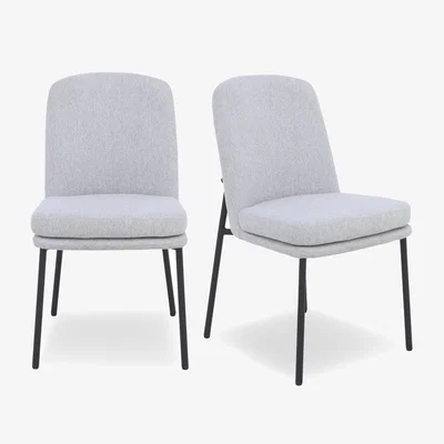Furniture Village Cortado Pair of Dining Chairs with Metal Legs