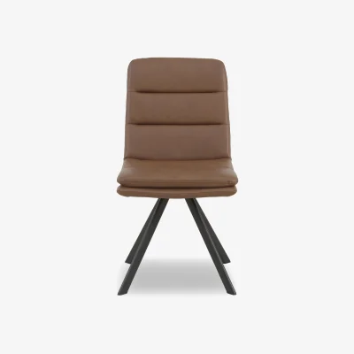 Furniture Village Njord Faux Leather Swivel Dining Chair - Tan