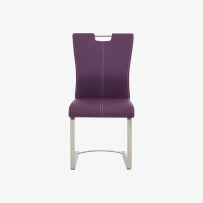Furniture Village Ideas Handle-Back Dining Chair with Square-Edged Cantilever Base with Curve Detail - Purple
