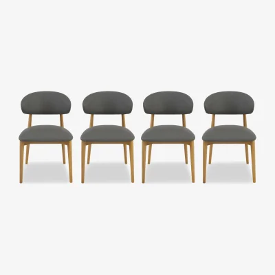 Furniture Village Riga Set of 4 Wooden Dining Chairs - Grey