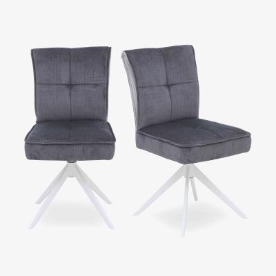 Furniture Village Glacier Pair of Swivel Dining Chairs