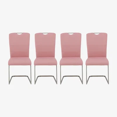 Furniture Village Bianco Set of 4 Dining Chairs - Pink