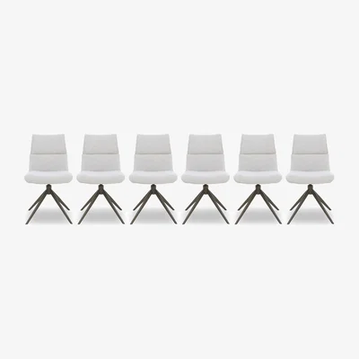 Furniture Village Mekong Set of 6 Fabric Swivel Dining Chairs