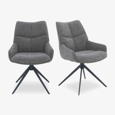 Furniture Village Kiara Pair of Fabric Swivel Dining Chairs
