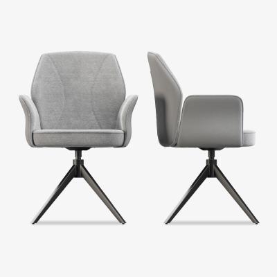 Furniture Village Julio Pair of Swivel Dining Arm Chairs - Stone