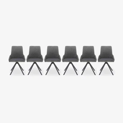 Furniture Village Matteo Set of 6 Velvet Dining Chairs