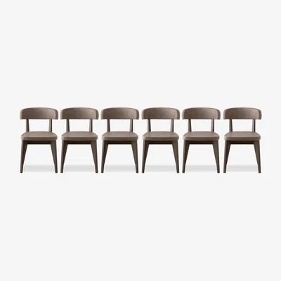 Furniture Village Connubia - Siren Set of 6 Smoke Wooden Leg Dining Chairs - Desert