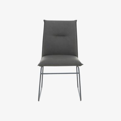 Furniture Village Connubia by Calligaris - Maya Ski Leg Faux Leather Dining Chair with Matt Grey Legs