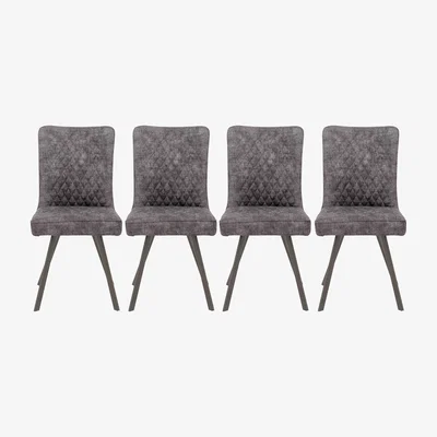 Furniture Village Earth Set of 4 Dining Chairs - Graphite