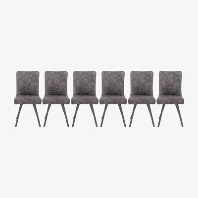 Furniture Village Earth Set of 6 Dining Chairs - Graphite