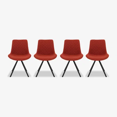Furniture Village Ion Set of 4 Fabric Dining Chairs - Burnt Orange