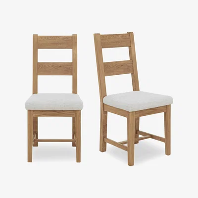 Furniture Village Augusta Pair of Wooden Ladderback Dining Chairs